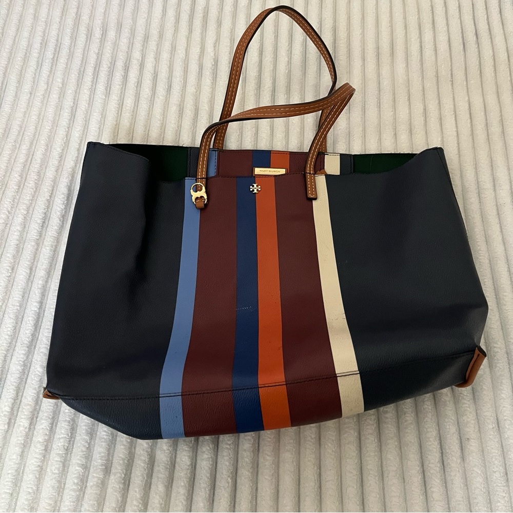 Tory Burch Striped Tote Bag